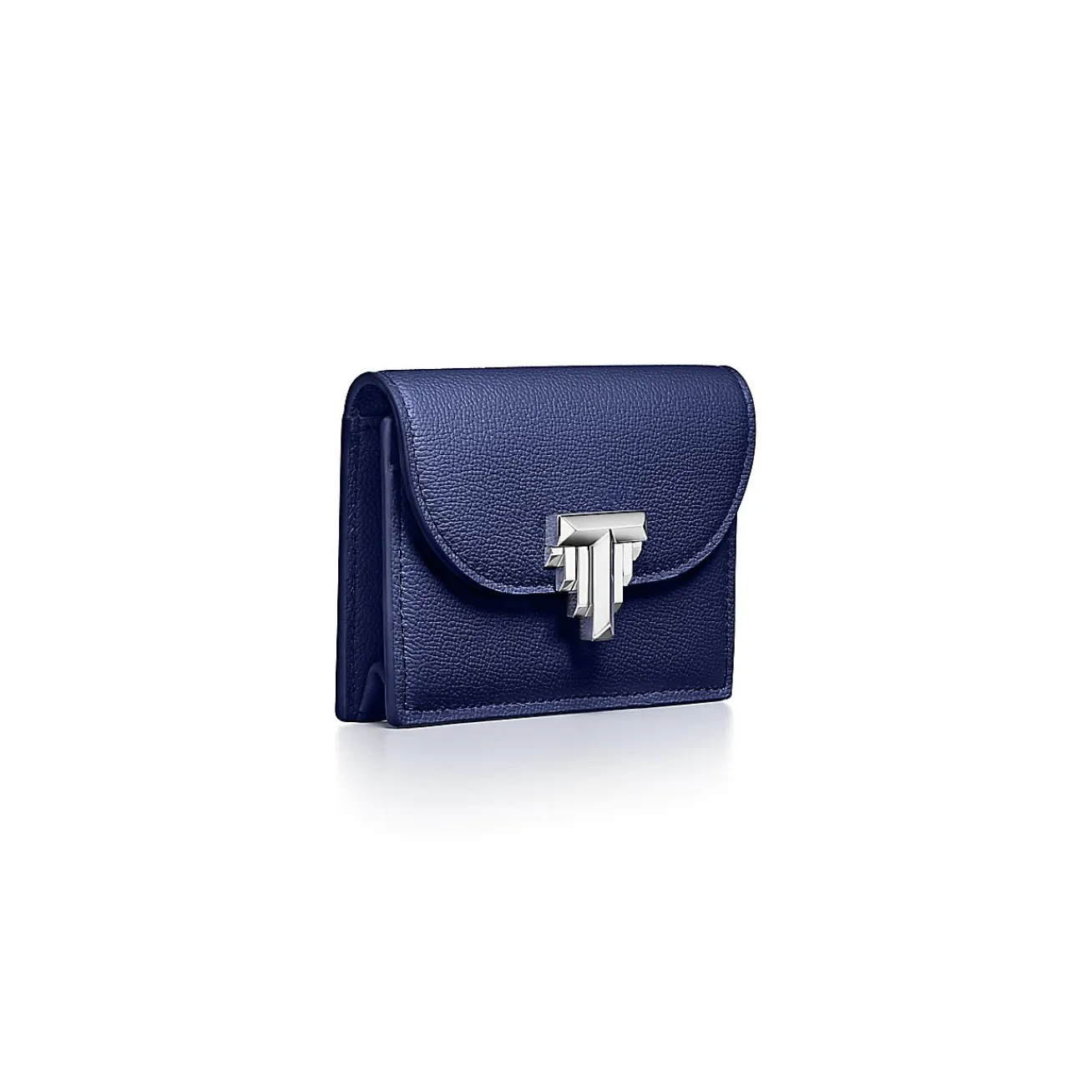 Tiffany & Co. Tiffany T Deco Flap Card Holder in Sapphire Blue Leather | ^Women Small Leather Goods|Women's Accessories