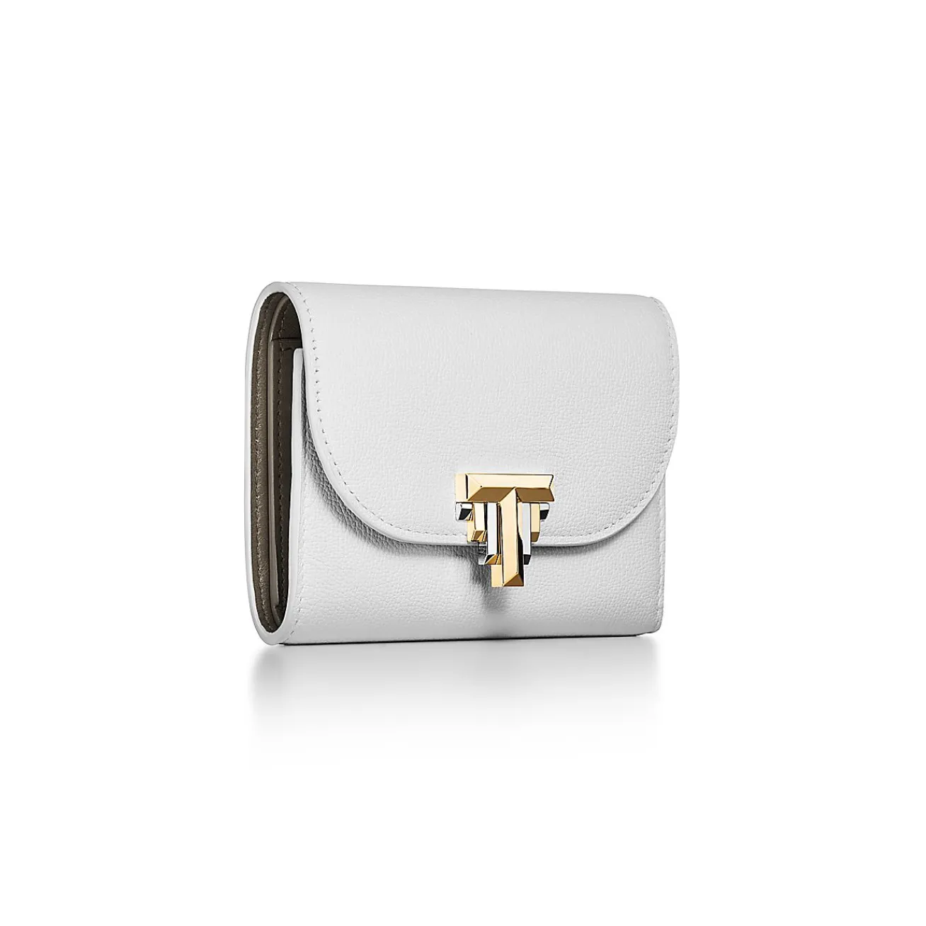 Tiffany & Co. Tiffany T Deco Small Wallet in White Leather | ^Women Small Leather Goods|Women's Accessories