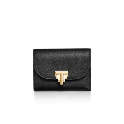 Tiffany & Co. Tiffany T Deco Small Wallet in Black Leather | ^Women Small Leather Goods|Women's Accessories