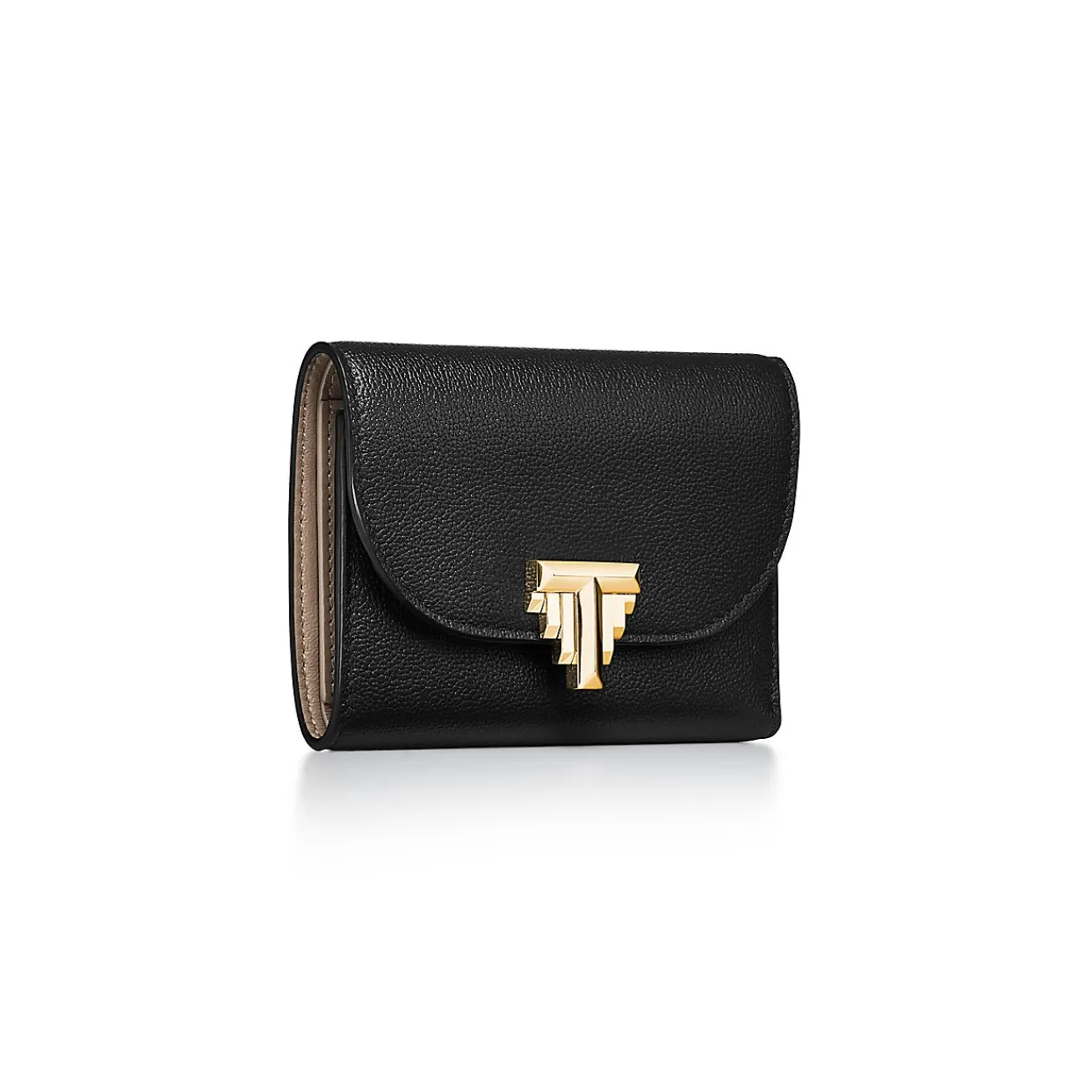 Tiffany & Co. Tiffany T Deco Small Wallet in Black Leather | ^Women Small Leather Goods|Women's Accessories