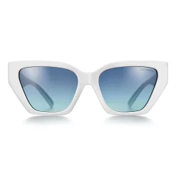 Tiffany & Co. Tiffany T Deco Sunglasses in White Acetate and Tiffany Blue® Gradient Lenses | ^Women Tiffany T|Sunglasses
