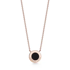 Tiffany & Co. Tiffany T diamond and black onyx circle pendant in 18k rose gold, small. | ^ Necklaces & Pendants|Men's Jewelry