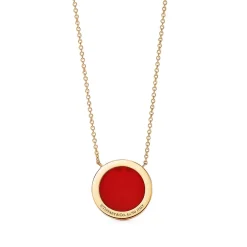 Tiffany & Co. Tiffany T diamond and carnelian circle pendant in 18k gold. | ^ Necklaces & Pendants|Gold Jewelry