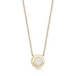 Tiffany & Co. Tiffany T diamond and mother-of-pearl circle pendant in 18k gold, small. | ^ Necklaces & Pendants|Gold Jewelry
