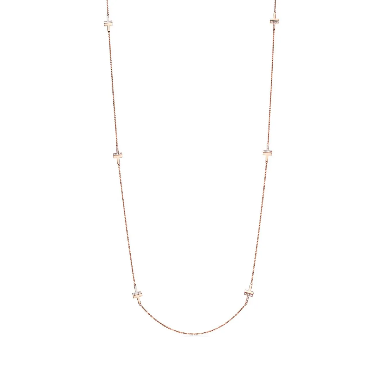 Tiffany & Co. Tiffany T diamond and mother-of-pearl station necklace in 18k rose gold. | ^ Necklaces & Pendants|Gifts for Her