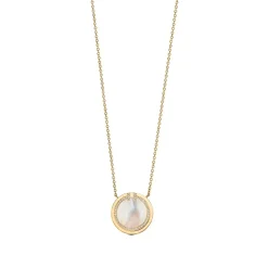 Tiffany & Co. Tiffany T diamond and mother-of-pearl circle pendant in 18k gold. | ^ Necklaces & Pendants|Gold Jewelry