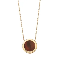 Tiffany & Co. Tiffany T diamond and tiger's eye circle pendant in 18k gold. | ^ Necklaces & Pendants|Gold Jewelry