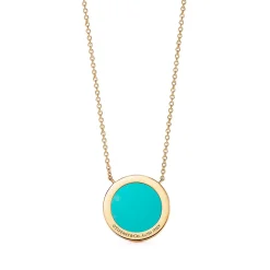 Tiffany & Co. Tiffany T diamond and turquoise circle pendant in 18k gold. | ^ Necklaces & Pendants|Gold Jewelry