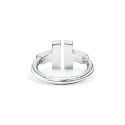 Tiffany & Co. Tiffany T diamond and turquoise wire ring in 18k white gold. | ^ Rings|Gifts for Her
