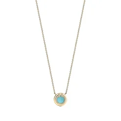 Tiffany & Co. Tiffany T diamond and turquoise circle pendant in 18k gold, small. | ^ Necklaces & Pendants|Gold Jewelry