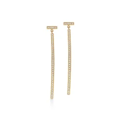 Tiffany & Co. Tiffany T diamond bar earrings in 18k gold. | ^ Earrings|Gold Jewelry