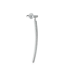 Tiffany & Co. Tiffany T diamond bar earrings in 18k white gold. | ^ Earrings|Diamond Jewelry
