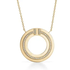 Tiffany & Co. Tiffany T diamond circle pendant in 18k rose gold. | ^ Necklaces & Pendants|Rose Gold Jewelry
