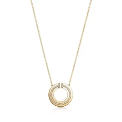 Tiffany & Co. Tiffany T diamond circle pendant in 18k gold. | ^ Necklaces & Pendants|Gold Jewelry