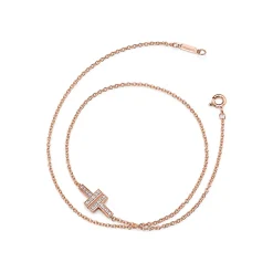 Tiffany & Co. Tiffany T diamond double chain bracelet in 18k rose gold, medium. | ^ Bracelets|Rose Gold Jewelry