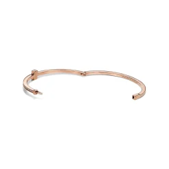 Tiffany & Co. Tiffany T diamond hinged wire bangle in 18k rose gold, medium. | ^ Bracelets|Rose Gold Jewelry