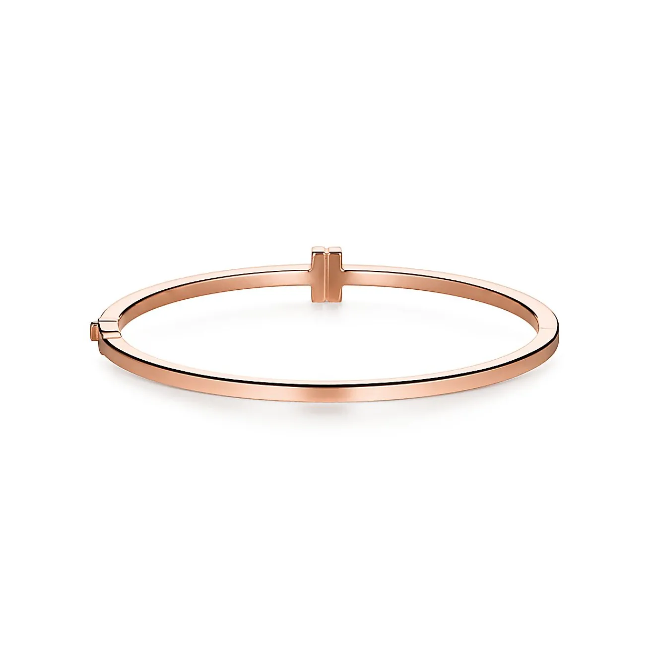 Tiffany & Co. Tiffany T diamond hinged wire bangle in 18k rose gold, medium. | ^ Bracelets|Rose Gold Jewelry