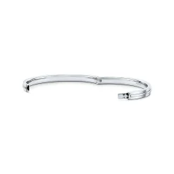 Tiffany & Co. Tiffany T diamond hinged bangle in 18k white gold, medium. | ^ Bracelets|Diamond Jewelry