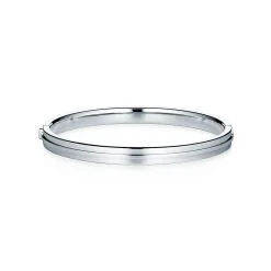 Tiffany & Co. Tiffany T diamond hinged bangle in 18k white gold, medium. | ^ Bracelets|Diamond Jewelry
