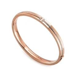Tiffany & Co. Tiffany T diamond hinged bangle in 18k rose gold, small. | ^ Bracelets|Rose Gold Jewelry