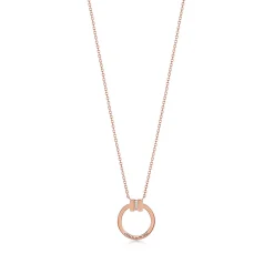 Tiffany & Co. Tiffany T diamond pendant in 18k rose gold with a baguette diamond. | ^ Necklaces & Pendants|Rose Gold Jewelry