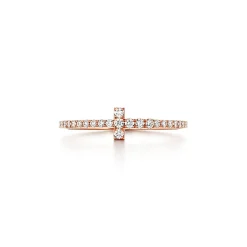 Tiffany & Co. Tiffany T diamond wire band ring in 18k rose gold. | ^ Rings|Men's Jewelry