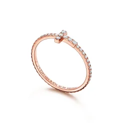 Tiffany & Co. Tiffany T diamond wire band ring in 18k rose gold. | ^ Rings|Men's Jewelry