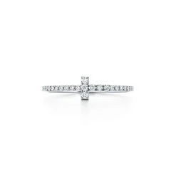 Tiffany & Co. Tiffany T diamond wire band ring in 18k white gold. | ^ Rings|Men's Jewelry