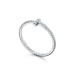 Tiffany & Co. Tiffany T diamond wire band ring in 18k white gold. | ^ Rings|Men's Jewelry