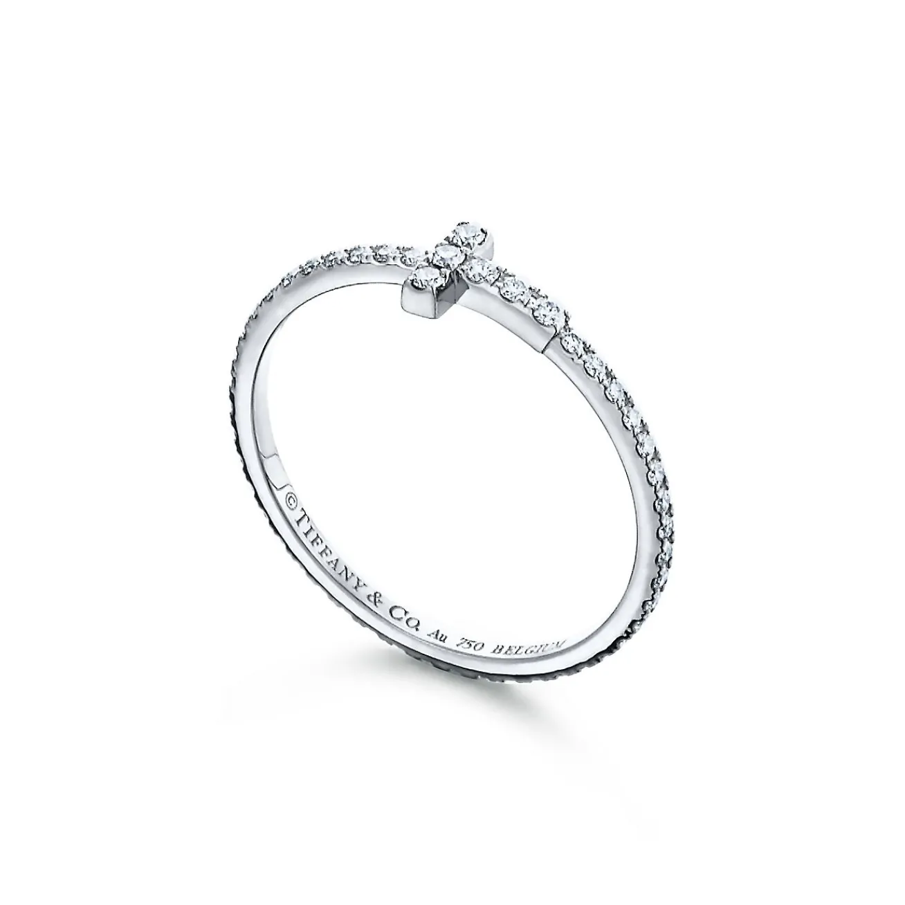 Tiffany & Co. Tiffany T diamond wire band ring in 18k white gold. | ^ Rings|Men's Jewelry