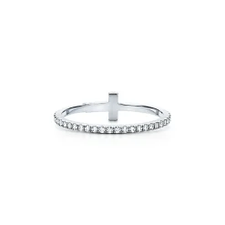 Tiffany & Co. Tiffany T diamond wire band ring in 18k white gold. | ^ Rings|Men's Jewelry