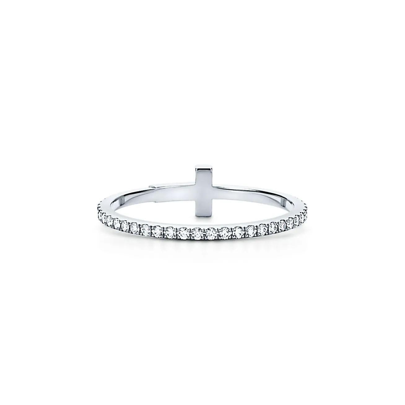 Tiffany & Co. Tiffany T diamond wire band ring in 18k white gold. | ^ Rings|Men's Jewelry