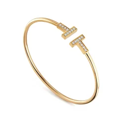 Tiffany & Co. Tiffany T diamond wire bracelet in 18k gold, medium. | ^ Bracelets|Men's Jewelry