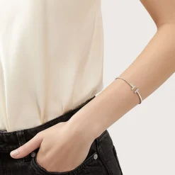 Tiffany & Co. Tiffany T diamond wire bracelet in 18k white gold, medium. | ^ Bracelets|Men's Jewelry