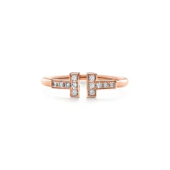 Tiffany & Co. Tiffany T diamond wire ring in 18k rose gold. | ^ Rings|Men's Jewelry