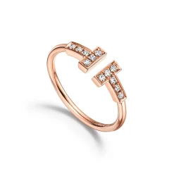 Tiffany & Co. Tiffany T diamond wire ring in 18k rose gold. | ^ Rings|Men's Jewelry