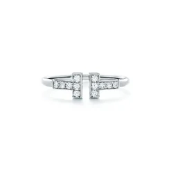 Tiffany & Co. Tiffany T diamond wire ring in 18k white gold. | ^ Rings|Men's Jewelry