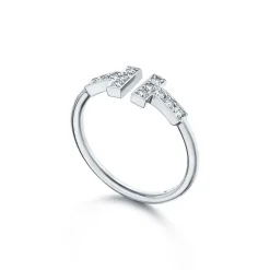 Tiffany & Co. Tiffany T diamond wire ring in 18k white gold. | ^ Rings|Men's Jewelry