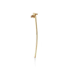 Tiffany & Co. Tiffany T elongated wire bar earrings in 18k gold with diamonds. | ^ Earrings|Gold Jewelry