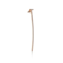 Tiffany & Co. Tiffany T elongated wire bar earrings in 18k rose gold with diamonds. | ^ Earrings|Rose Gold Jewelry