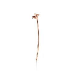 Tiffany & Co. Tiffany T elongated wire bar earrings in 18k rose gold with diamonds. | ^ Earrings|Rose Gold Jewelry