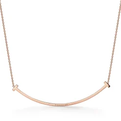 Tiffany & Co. Tiffany T extra large smile pendant in 18k rose gold with diamonds. | ^ Necklaces & Pendants|Men's Jewelry
