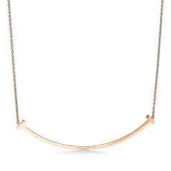 Tiffany & Co. Tiffany T extra large smile pendant in 18k rose gold. | ^ Necklaces & Pendants|Men's Jewelry
