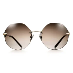 Tiffany & Co. Tiffany T Hexagonal Sunglasses in Pale Gold-colored Metal with Mother-of-pearl | ^ Tiffany T|Sunglasses