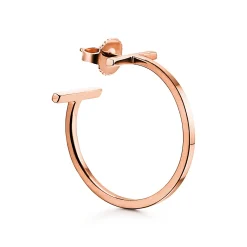 Tiffany & Co. Tiffany T hoop earrings in 18k rose gold, medium. | ^ Earrings|Hoop Earrings
