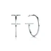 Tiffany & Co. Tiffany T hoop earrings in 18k white gold, medium. | ^ Earrings|Hoop Earrings