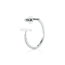 Tiffany & Co. Tiffany T hoop earrings in 18k white gold, medium. | ^ Earrings|Hoop Earrings