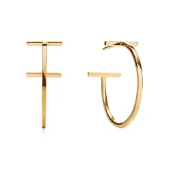 Tiffany & Co. Tiffany T hoop earrings in 18k gold, medium. | ^ Earrings|Gifts for Her