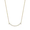 Tiffany & Co. Tiffany T medium smile pendant in 18k gold with diamonds. | ^ Necklaces & Pendants|Gold Jewelry