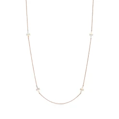 Tiffany & Co. Tiffany T mother-of-pearl station necklace in 18k rose gold. | ^ Necklaces & Pendants|Rose Gold Jewelry